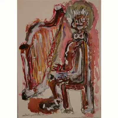afternoon harp, pintura de Valentín Pedrosa (2010)