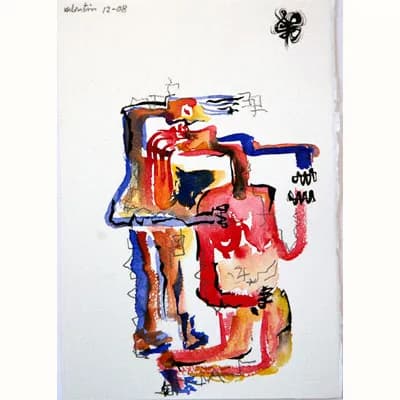 Beso, pintura de Valentín Pedrosa (2008)