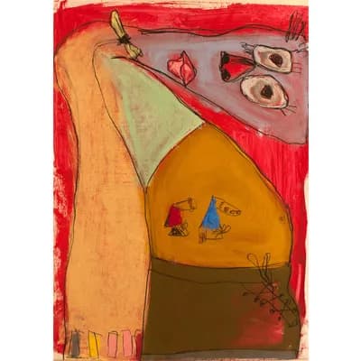 Shoes and little shoes with its bodies, pintura de Valentín Pedrosa (2011)