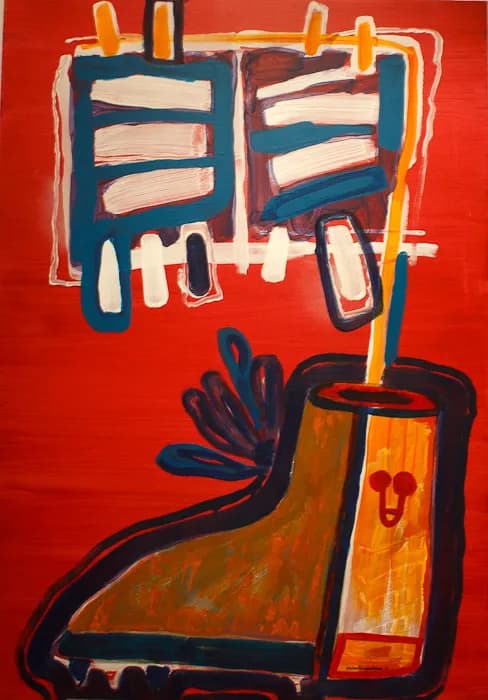 Male shoe with a big head, pintura de Valentín Pedrosa (2011)