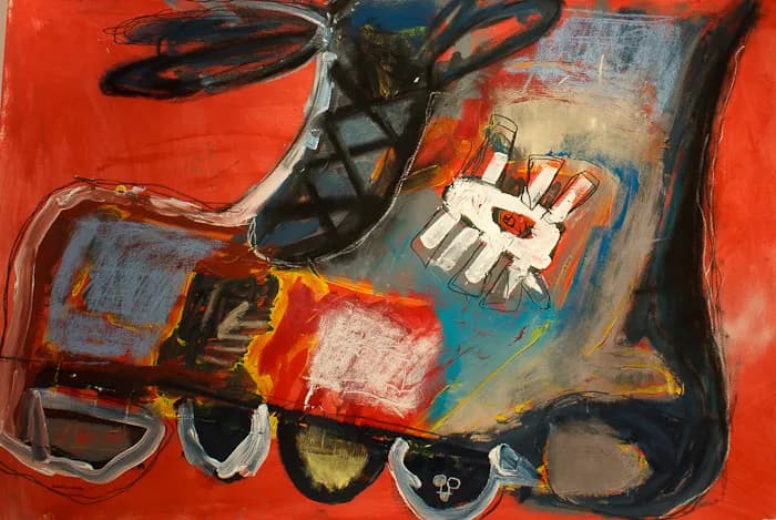 Male shoe with good eye, pintura de Valentín Pedrosa (2010)