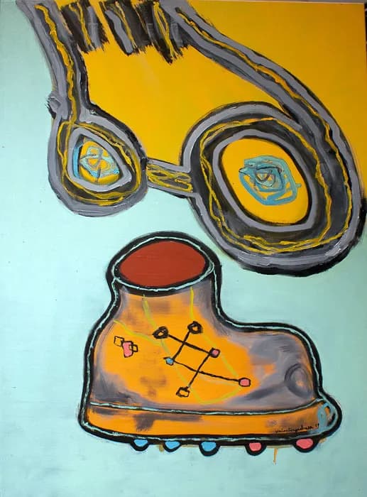 The eyes don't touch the shoe, pintura de Valentín Pedrosa (2011)